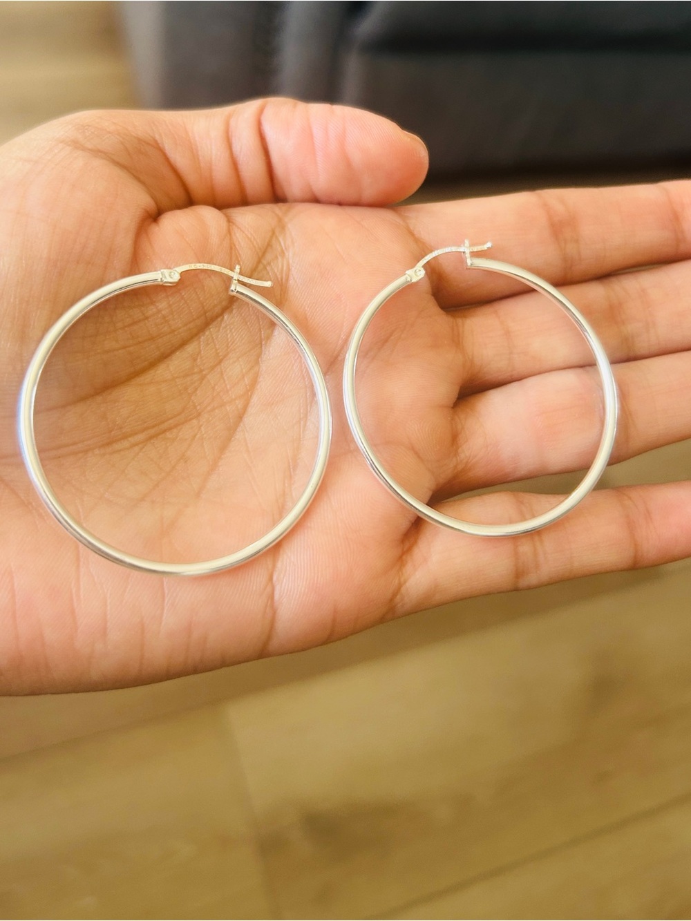 Taxco Mexico Ley. 925 Sterling Silver Hoop Earrings|4 CM|4.68 G|New